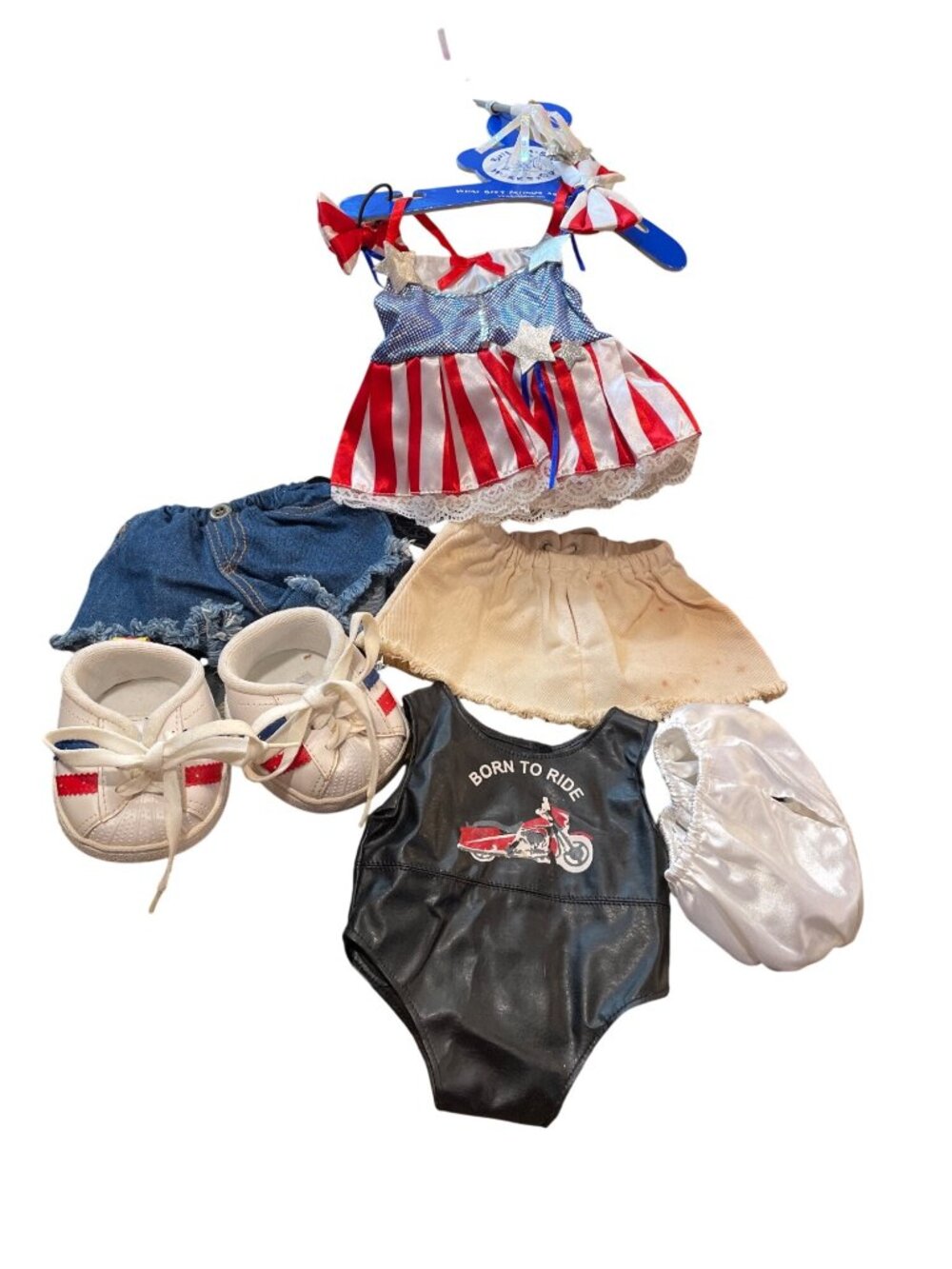 Build A Bear Vintage lot of doll plush clothing set of 6 total SKU 10-534
